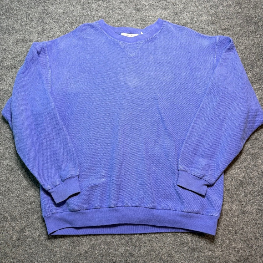 COLUMBIAKNIT Vintage Purple Textured Cotton Sweatshirt Made in USA Womens Medium